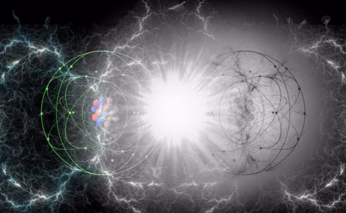 Antimateri dalam kontak dengan materi dimusnahkan, melepaskan energi