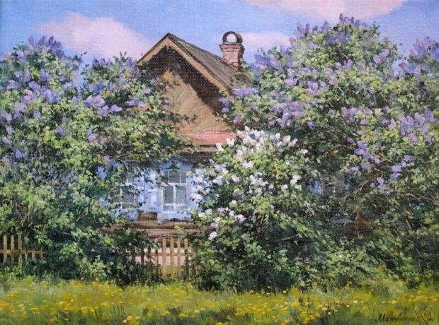 Lilac dipersiapkan adalah sedikit dari atmosfer. Tetapi hanya jika tidak tumbuh di daerah Anda! Lukisan oleh Konstantin Matvienko