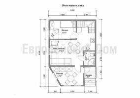 6x8 rumah yang sangat baik dengan tiga kamar tidur dan beranda untuk orang pintar