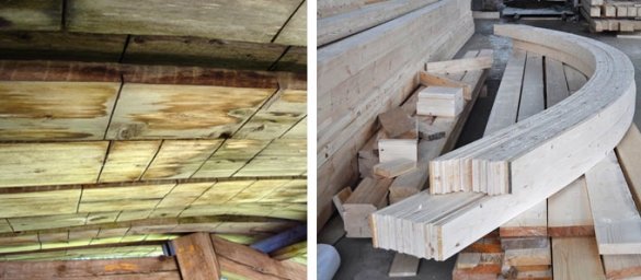 Pada kayu garis lipatan dapat membuat pemotongan khusus - "lancip" atau "di dalam kotak". Ini menyederhanakan proses bending kayu.