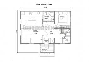 Ekonomis Desain trehfrontonnom rumah 6x9 m dengan 4 kamar tidur